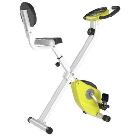Soozier Foldable Magnetic X-Bike – 8-Level Resistance Exercise Bike with Backrest & LCD Monitor, 242 lb Capacity