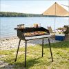Portable Charcoal Grill – Detachable Legs, Adjustable Grate & Carrying Bag