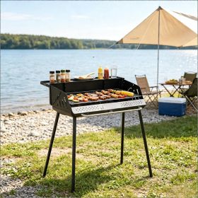 Portable Charcoal Grill – Detachable Legs, Adjustable Grate & Carrying Bag