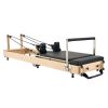 Foldable Wooden Pilates Reformer – Dual Resistance Spring & Cord Home Trainer