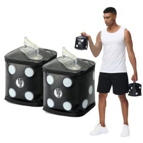 Water-Fillable Dice Dumbbell Pair – Adjustable Travel Weights Up to 10 lbs Each, 20 lb Set