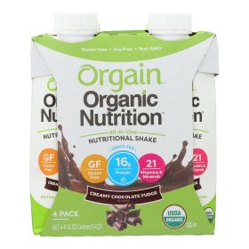 Orgain Organic Nutrition Shake – Chocolate Fudge, 16g Protein, 11 fl oz, Case of 12