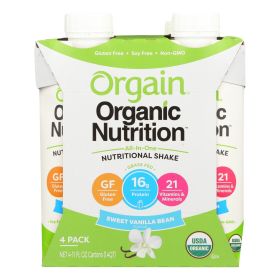 Orgain Organic Nutrition Shake – Vanilla Bean, 11 fl oz, 3-Pack Case