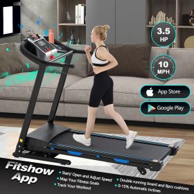 3.5HP Folding Smart Treadmill – 10 MPH Speed, Bluetooth Audio, FitShow App & 330 lb Capacity