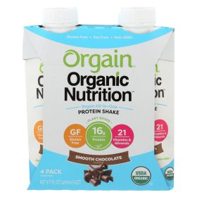 Orgain Organic Vegan Protein Shakes – Smooth Chocolate, 16g Protein, 11 fl oz, 3-Pack Case