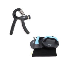 Rotating Push-Up Bars & Adjustable Hand Grip Strengthener Set – Upper-Body, Forearm & Grip Training Kit with Carry Bag