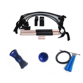 Portable Full-Body Exercise & Recovery Set – Resistance Bar, Jump Rope & 2 Foot Massage Rollers