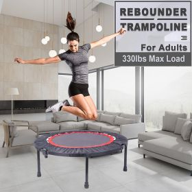 40-Inch Foldable Mini Fitness Trampoline – Indoor/Outdoor Rebounder with Safety Pad, 300 lb Capacity