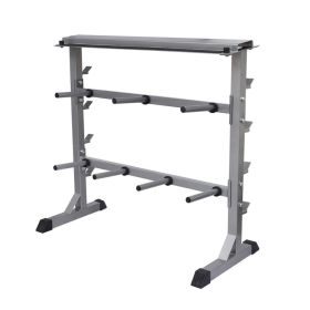 Heavy-Duty Dumbbell & Barbell Storage Rack – 2-Tier Steel Weight Organizer, 661.4 lb Capacity