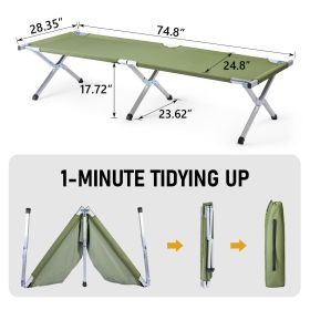 RHB-03A Portable Folding Camping Cot – Army Green with Carrying Bag