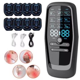 Rechargeable TENS Muscle Stimulator – 9 Modes, 3 Frequency Settings & 8 Electrode Pads