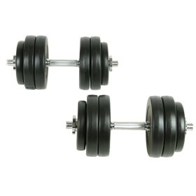 18-Piece Adjustable Dumbbell Set – 66.1 lb Weight Set with Screw Collars