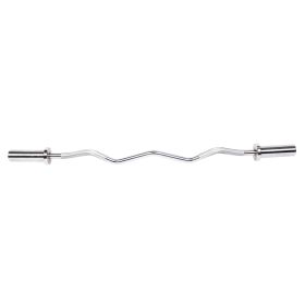 47-Inch Curved Barbell Bar – 300 lb Capacity Chrome Steel Weightlifting Bar with Threaded Non-Slip Grip & Double Bearings
