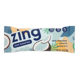 Zing Dark Chocolate Coconut Nutrition Bars (Vegan and Gluten Free)– 12-Pack