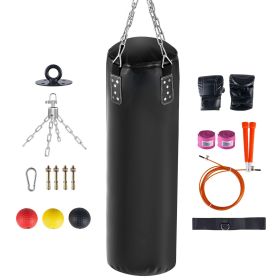 Heavy-Duty Hanging Punching Bag Set – 360° Swivel, Boxing Gloves, Jump Rope & Training Accessories