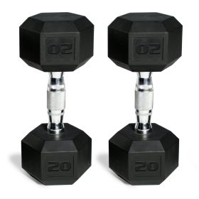 Coated Hex Dumbbell Pair – Non-Roll Strength Training Weights with Diamond-Knurled Ergonomic Handles