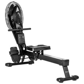 Soozier Foldable Air Resistance Rowing Machine – Full-Body Cardio Rower with Digital Monitor & 220 lb Capacity