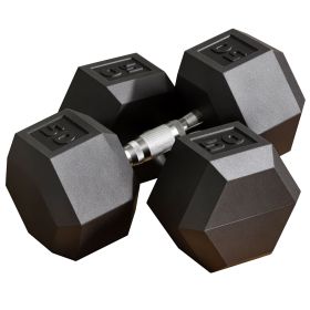 2 x 50lbs Hex Dumbbell Set of 2, Rubber Weights Exercise Fitness Dumbbell with Non-Slip Handles, Anti-roll, for Women or Men Home Gym Workout
