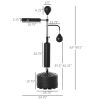 Soozier 4-in-1 Adjustable Boxing Training Station – Punching Bag, Speed Balls & Reflex Bar