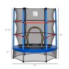 4.5FT Kids Trampoline, Blue, with Safety Enclosure Net and Springless Design, Steel Frame, for Ages 3 to 6