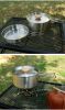 304 Stainless Steel Camping Cookware Set – Portable Frying Pan & Soup Pot with Folding Handles