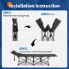 Folding Camping Cot with Soft Sleeping Pad – Portable Adult Bed for Camping, Travel & Home, Black