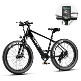 1000W Fat Tire Electric Mountain Bike – 26" × 4" Tires, 48V 15Ah Battery & Up to 75-Mile Range (Option: Black)