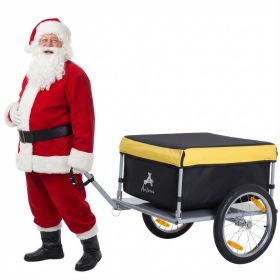 Aosom RoadHauler Foldable Bike Cargo Trailer – 88 lb Capacity with Waterproof Cover (Option: Yellow and Black-830x190x660 mm)