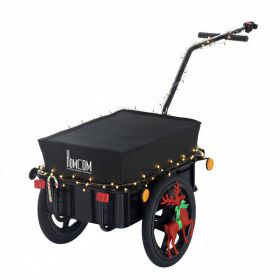 All-Weather Bicycle Cargo Trailer – Removable Storage Box, Waterproof Cover & 16" Wheels (Option: Black-690x490x370 mm)