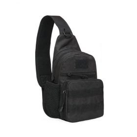 Tactical-Style MOLLE Outdoor Shoulder Bag – Hiking, Camping & Adventure Gear (Color: Black)