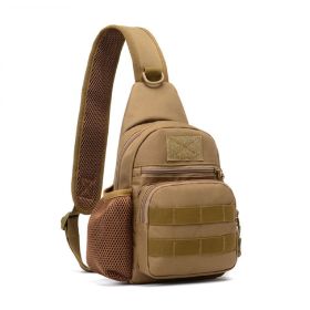 Tactical-Style MOLLE Outdoor Shoulder Bag – Hiking, Camping & Adventure Gear (Color: Khaki)