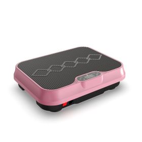 Whole Body Vibration Platform with Resistance Bands – Adjustable Home Fitness Trainer (Color: Rose Red)