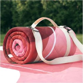 Extra-Large Waterproof Outdoor Blanket – Foldable Camping, Beach & Picnic Mat (size: Abstract Brick Red)