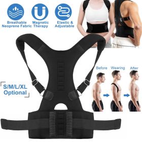 Adjustable Posture Support Brace – Upper Back, Shoulder & Lumbar Support Belt (size: L)