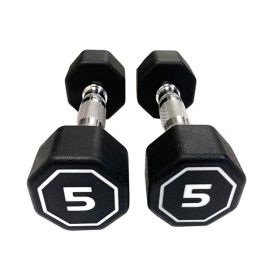 Octagon Dumbbell – Commercial & Household Fitness Weight (Weights Available: 5LB, Color: Black)