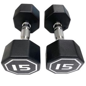 Octagon Dumbbell – Commercial & Household Fitness Weight (Weights Available: 15LB, Color: Black)