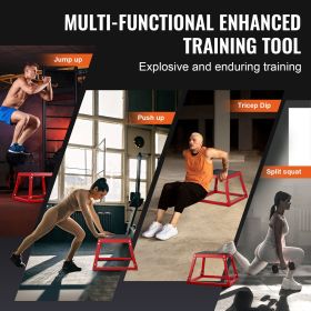 12-Inch Steel Plyometric Jump Box – Anti-Slip Jumping & Agility Training Platform (Color: Red, size: 12 inch)